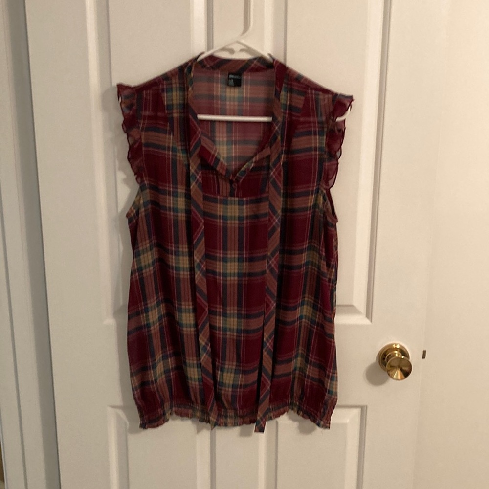Sheer Plaid Top-NWOT